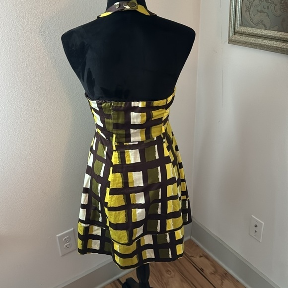 Jessica Simpson 100% cotton Halter fit & Flare geometric print Sz 4 dress - Picture 4 of 7
